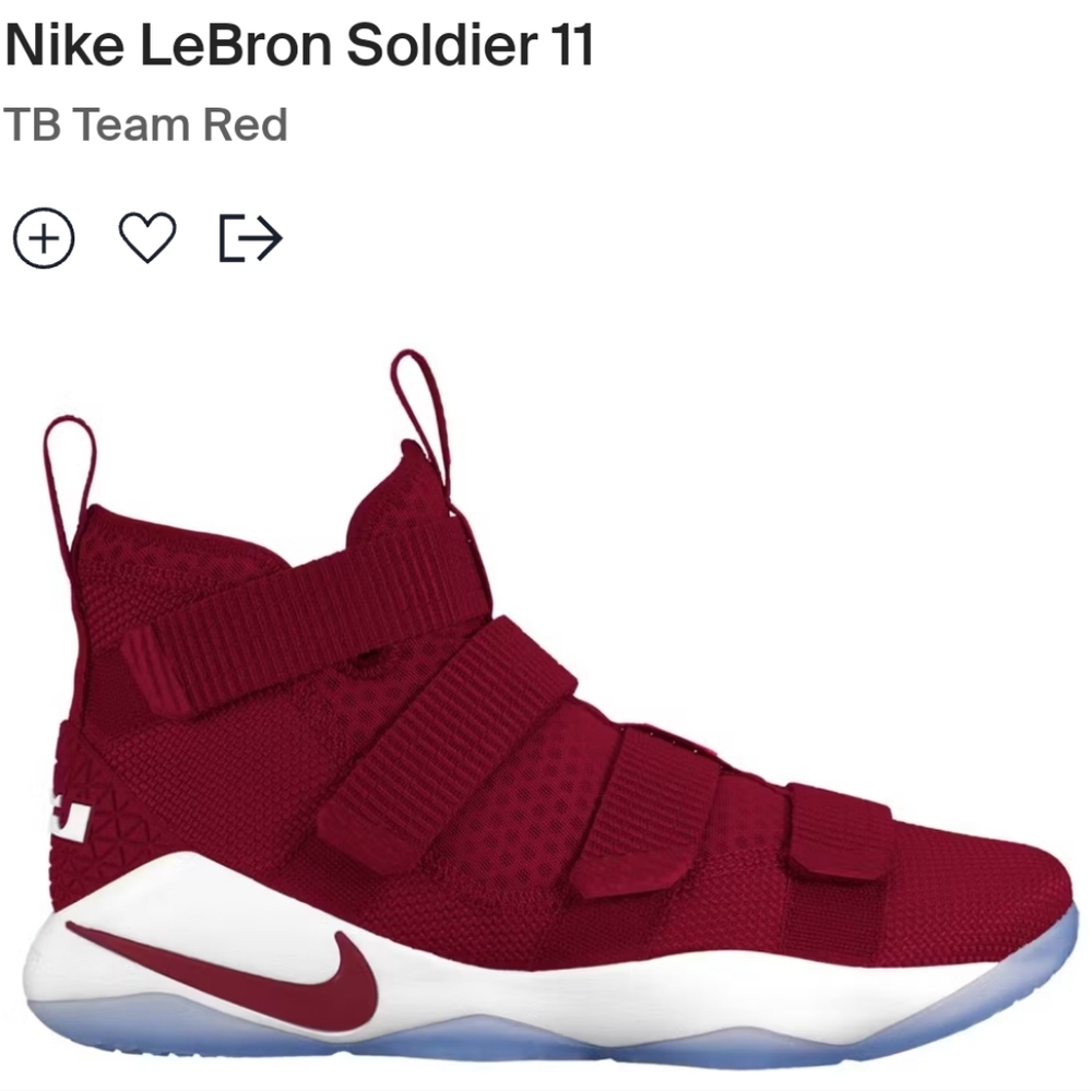 Nike Mens LeBron Zoom Soldier 11 "Team Red" Shoes Size 16